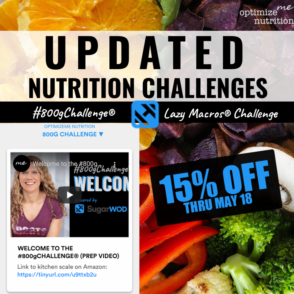 Updated nutrition challenges from OptimizeMe Nutrition