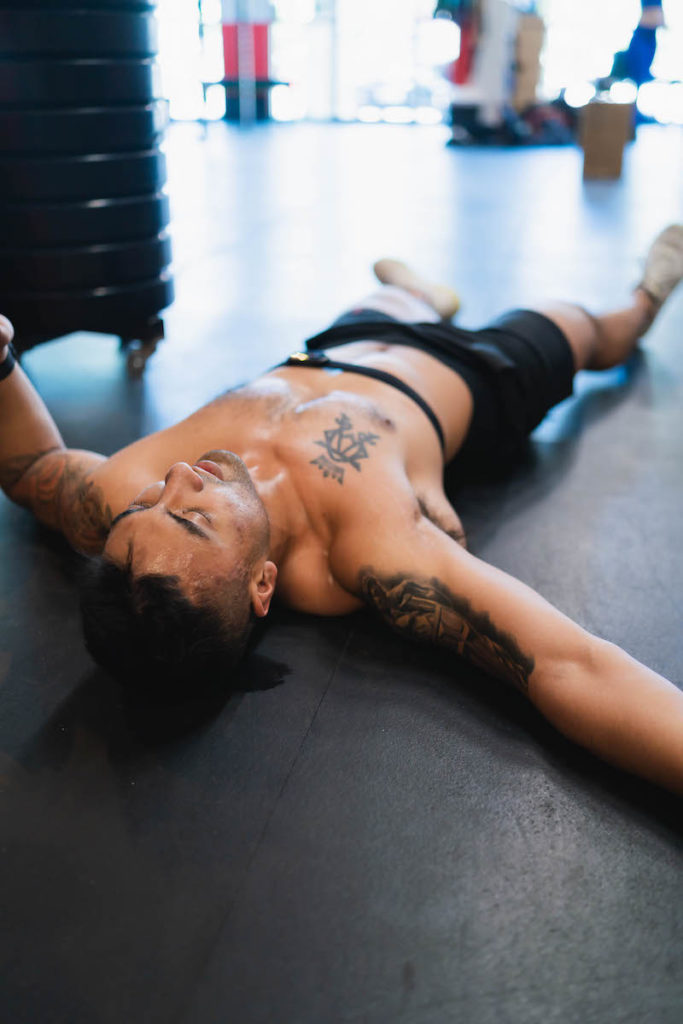 Man laying down after The Gains Lab workout